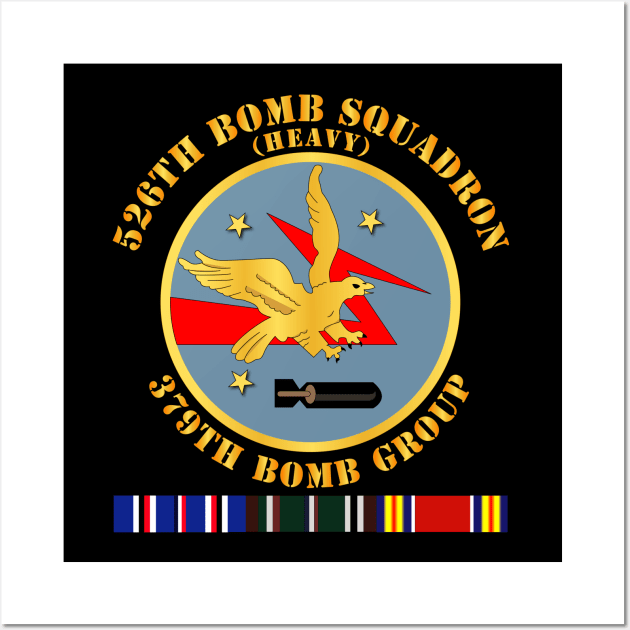 526th Bomb Squadron - 379th BG - WWII w SVC Wall Art by twix123844